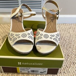 Naturalizer Lailah Open Toe Wedges - White -9M